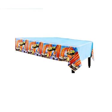 Imagem de Adorável capa de mesa de plástico Hot Wheels Wild Racer - 137 cm x 243 cm (1 peça) - Design vibrante e fácil limpeza - perfeita para decorações de festa