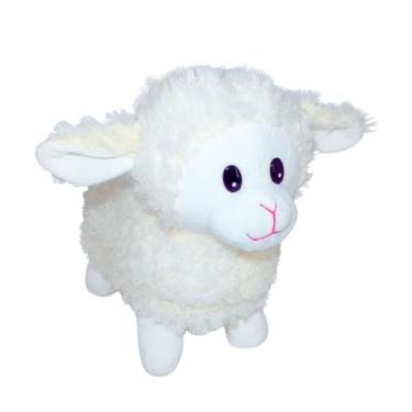 Imagem de Ovelha de Pelúcia Fizzy Toys Creme 33cm Rechonchuda Fofa e Segura