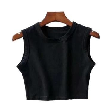 Imagem de Top Feminino Vintage Branco e Preto - Estilo Punk Biker, Coreano e Sex