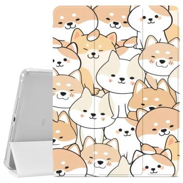 Imagem de Linda capa com estampa de cachorro Corgi para iPad Pro 11 polegadas (M4) 2024 5ª geração capa protetora para meninas, porta-lápis, traseira de TPU macio transparente e capa de tablet inteligente com