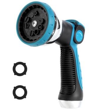 Imagem de AnyEasy Bico de mangueira de água de jardim pulverizador de metal resistente controle de polegar com 10 modos de pulverização adequado para regar plantas, gramado e jardim, lavagem de carro, limpeza