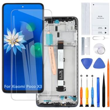 Imagem de Kit de montagem de tela LCD para Xiaomi Poco X3 MZB07Z0IN MZB07Z1IN MZB07Z2IN (preto com moldura)