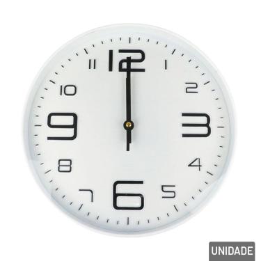 Imagem de Relógio Analógico de Parede 29cm Redondo Branco - Tudo em Caixa