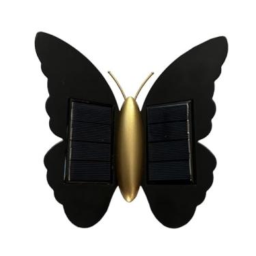 Imagem de ＡＷＨＡＯ Luminária de Parede Solar Borboleta, Iluminação Decorativa para Quintal Externo, Lâmpada de Parede para Jardim, Entrada, Gramado, Corredor, Casa de Fa, Luz Amarela Quente, Tamanho real
