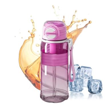 Imagem de Rrlihjgu Garrafa de Água com Palhinha | Garrafa de Água para Ginásio 800ml | Recipiente para Bebidas com Filtro de Chá e Copo para Corrida, Caminhada, Ginásio, Escola, Local de Trabalho, Campismo,