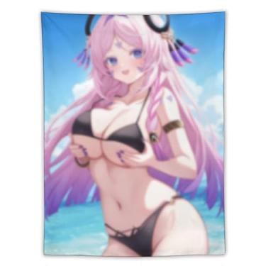 Imagem de LIEGBMEU Sexy Bikini Hot Anime Girl Tapeçaria 152.4 cm x 203.2 cm Interior Exterior Wall Quilt Art Decoração de Tapeçaria Caprichosa, AF234