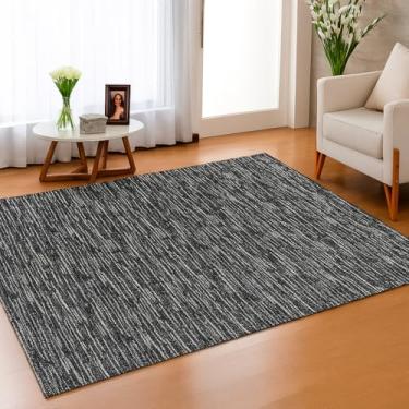 Imagem de Tapete Grande 2m – Moderno, Antiderrapante, Confortável e Fácil de Limpar, Ideal para Ambientes Internos (Risco Preto)