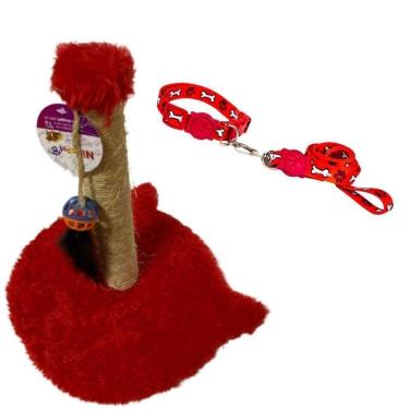 Imagem de Kit Para Gatos - Arranhador Torre E Conjunto Coleira E Guia.