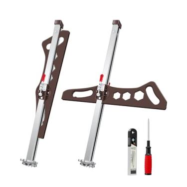 Imagem de Saker Ferramenta de corte de drywall dobrável: cortador de drywall para parede, construção, decoração - corte de placa de gesso com 19 rodas (café)