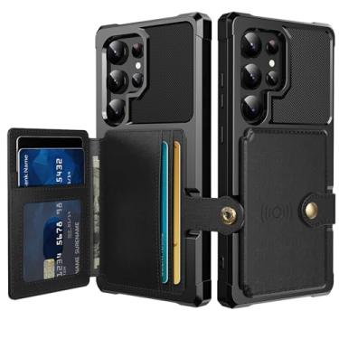 Imagem de HJZSZX Capa tipo carteira com slot para cartão magnético para Galaxy A55 5G (para Galaxy A55 5G/preto2)