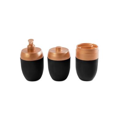Imagem de Kit Acessórios Para Lavabo Porta Escova Sabonete e Algodão