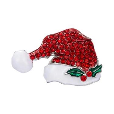 Imagem de Broche de Pino Esmaltado de Natal Feminino - Boneco de Neve, Sinos e Á