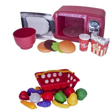 Imagem de Cozinha Infantil Kit Menino Eletro Mercado Fruta 18 Peças - Altimar