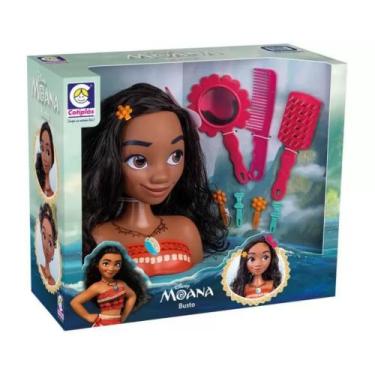 Imagem de Brinquedo Infantil Boneca Moana Busto Maqueie, Faça Penteados Cotiplas