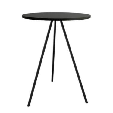 Imagem de Mesa Lateral Gabriela Preta Tampo De Madeira Preto - UP HOME