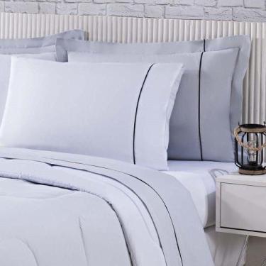 Imagem de Kit Edredom 100% Algodão Percal 150 Fios Dupla Face Solteiro + Jogo De