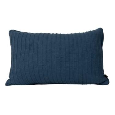 Imagem de Almofada Tricot Azul Marinho Retangular