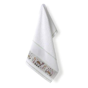 Imagem de Pano de Copa Felpudo Jacquard para Bordar Picnic 45x70cm Gato Cozinhei