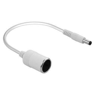 Imagem de GINTOOYUN Cabo de alimentação de tomada de isqueiro branco 12/24 V 18AWG CC 5,5 x 2,5 mm macho para isqueiro fêmea cabo de conversão para bomba de ar de carro, geladeira de carro etc. (26 cm)