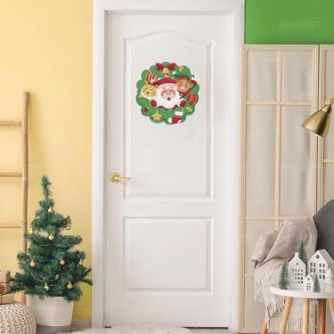 Imagem de Adesivo de Parede Natal 01 Guirlanda com Papai Noel, Duende e Enfeites Decoração Natalina para Porta ou Parede