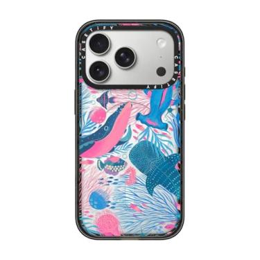 Imagem de CASETiFY Capa Impact para iPhone 17 Pro [fina/compatível com Magsafe/2,5 m. Proteção contra quedas de grau militar 4X] - sob o mar - preto transparente