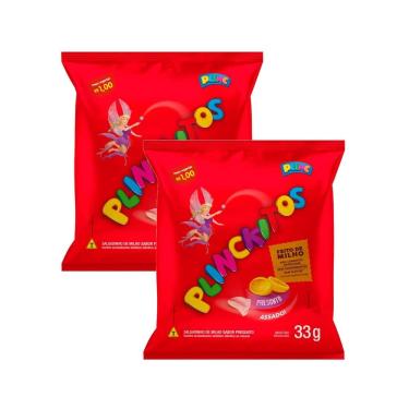 Imagem de Kit 2 Salgadinho de Milho Plinckitos Sabor Presunto Conchinha 33g