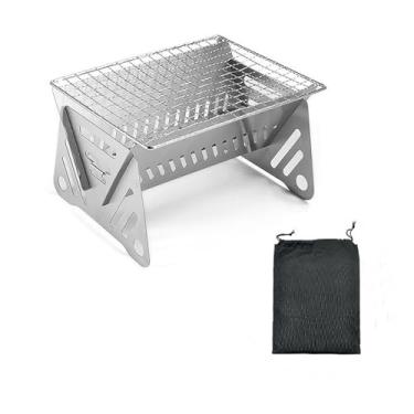 Imagem de YIJU Churrasqueira a carvão, churrasqueiras dobráveis, versátil, mesa, churrasqueira, suporte, fogão de acampamento para viagens, caminhadas, trekking ao, S