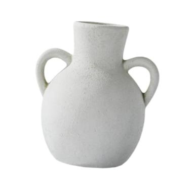 Imagem de IEUDNS Vaso de Cerâmica Rústico, Decoração de Exibição de Vaso, Suporte para Plantas, Vaso de Flores de Fazenda para Prateleira, Mesa, Entrada, Pla, Branco