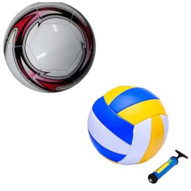 Imagem de Kit Bola de Futebol + Bola de Vôlei + Bomba