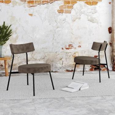 Imagem de Conjunto 2 Poltronas Stout Boucle Est.Preta - Metalig