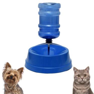 Imagem de Bebedouro Automático 500ml Azul Para Pet Gato Cães Cachorro Four Plast