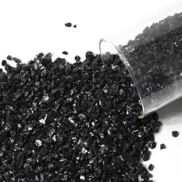 Imagem de 400 g preto, vidro marinho pequeno triturado, artesanato de grânulos de peças quebradas, vidro marinho irregular para enchimento de vasos, castiçais, seixos de areia, decoração de terrário suculento