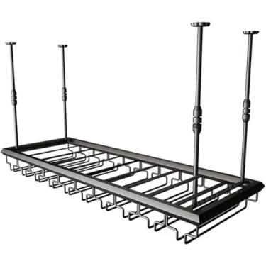 Imagem de Prateleira De Teto Rack De Vinho Pendurado Rack De Copo De Vinho Rack De Vinho Montado Na Parede Rack De Vinho Parede Para Garrafas De Vinho Flutuante Suporte De Vinho Prateleira D, Black, 100cm