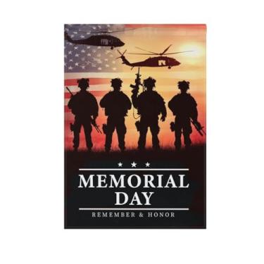 Imagem de Kcldeci Soldado Memorial Day Bandeira de Jardim de Boas-Vindas 45,72 x 60,96 cm Bandeiras de Quintal Grande Vertical Dupla Face Bandeira de Casa Sazonal Decoração Externa para Quintal