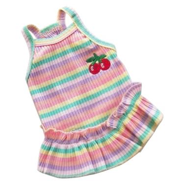 Imagem de Saia de cachorro de cachorro de vestido de estimação Salia de cachorro moda fofa fina respirável confortável fácil de usar para cães pequenos gatos primavera verão poliéster de (Xl rosa)