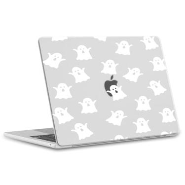 Imagem de OFQKOAKS Capa para laptop compatível com MacBook Pro de 13 polegadas M2 2025, 2024-2016 A2338 M1 A2251 A2289 A2159 A1989 A1708 A1706, capa branca engraçada fantasma Halloween para MacBook Pro de 13,3
