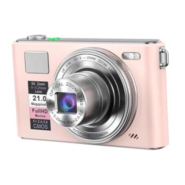 Imagem de BaotyJie Câmera digital de brinquedo com resolução de 48 megapixels, câmera gravadora para meninos e meninas, 5x, acessórios resistentes para shows e, Rosa