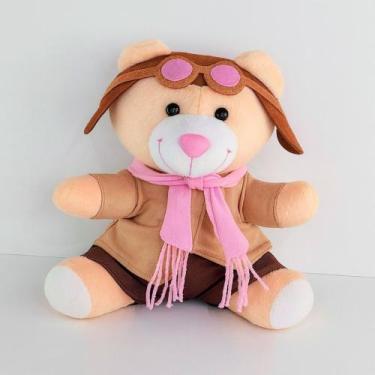 Imagem de Ursinho Para Nicho Aviador 25 Cm - Kolim Enxovais, Rosa