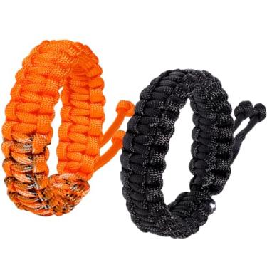 Imagem de Jewever Pulseiras de sobrevivência paracord feitas à mão, esportiva, sobrevivência, para mulheres, homens, casais, acessórios unissex, presente trançado, tamanho ajustável, 7.5, Poliéster, Sem Pedra