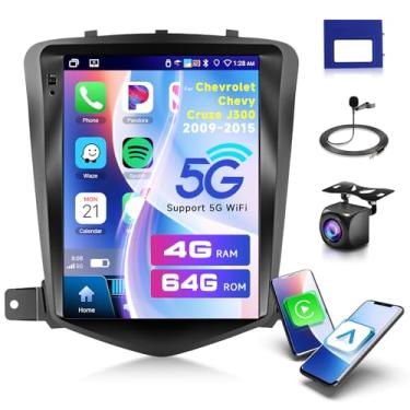 Imagem de Estéreo Android 4G 64G para Chevrolet Cruze J300 2009-2014 com rádio automotivo sem fio Carplay Android, unidade de cabeça de tela sensível ao toque de 9,7 polegadas, conexão espelhada, GPS, Bluetooth