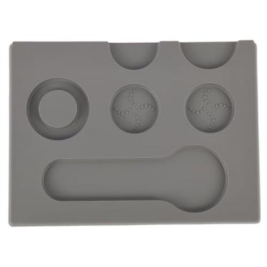 Imagem de FALESOUL Tapete de café expresso, acessórios de café expresso, silicone seguro para alimentos, tapete de café antideslizante para barista, cafeteria doméstica (cinza)