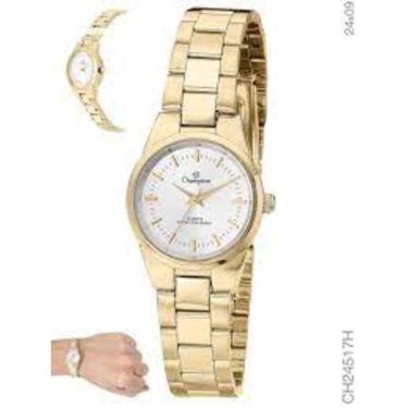 Imagem de Relógio Champion Feminino Dourado Ch24517C Kit Semi Jóia