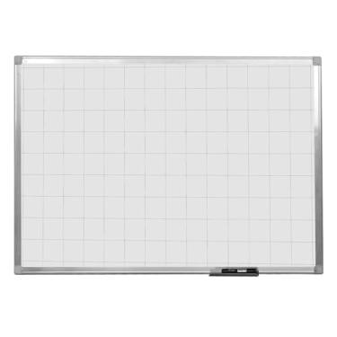 Imagem de Quadro Branco Fórmica Quadriculada Moldura Alumínio A STALO, 200x120