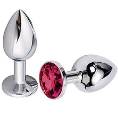 Imagem de Plug Anal em Aço Inox P Dilatador Estimulante Com Jóia Sex Shop - SI