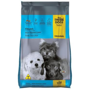Imagem de Ração Para Cães Three Dogs Filhotes P/Mini 10,1Kg