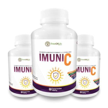 Imagem de 3X Imuni 5+  Arginina Vit C D Zinco Cálcio  180 Comp 1000Mg