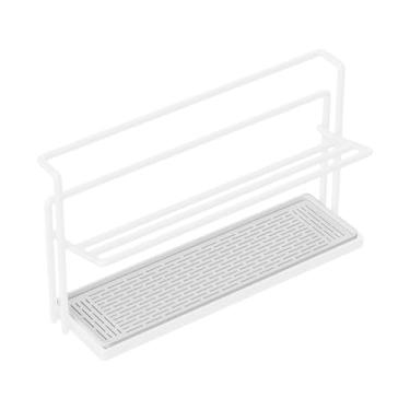 Imagem de Ｂｅｓｇａ Escorredor de garrafas de água com bandeja removível, suporte de secagem de pratos de fácil limpeza, 2 níveis, Branco