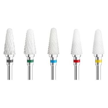 Imagem de 5 peças de cerâmica para arte de unhas, cortador rotativo, aparelho de limpeza para manicure, acessórios de máquina de trituração de unhas, ferramenta de gel de unha