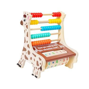 Imagem de YIJU Ábaco com estrutura de madeira, brinquedo educativo para aprendizagem de matemática pré-escolar, jogo de matemática, brinquedo de contagem para