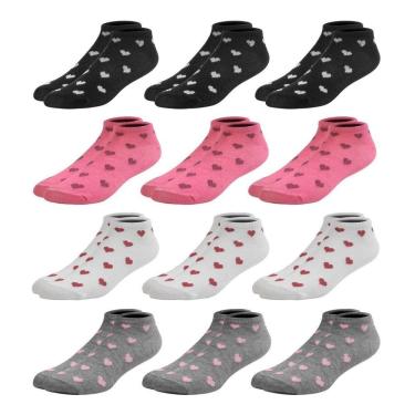 Imagem de Kit 12 pares Meias Canos Curto Soquete Feminina Flor